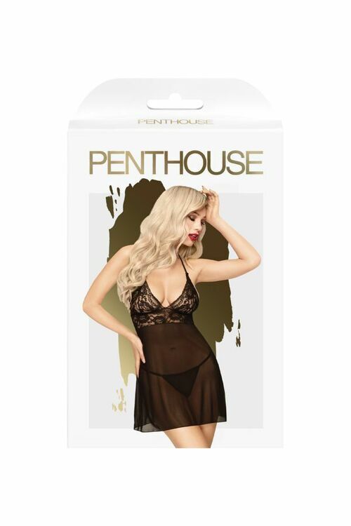 Комбинация Bedtime story PENTHOUSE, чёрный, L/XL